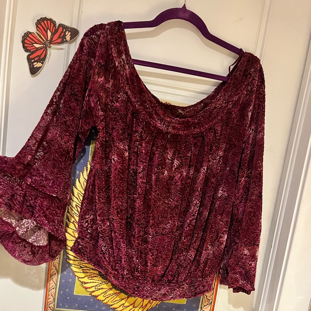 Free People Velvet Burnout Floral Top